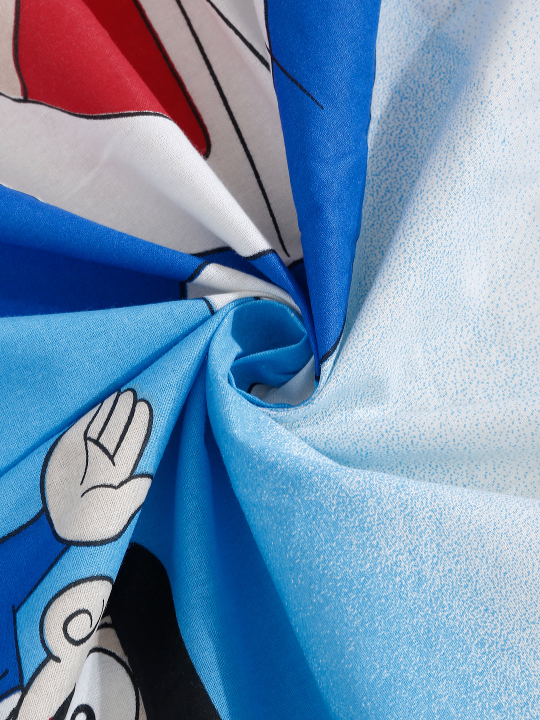 Klotthe Blue Cartoon Characters 400 TC Pure Cotton Double Bedsheet with 2 Pillow Covers
