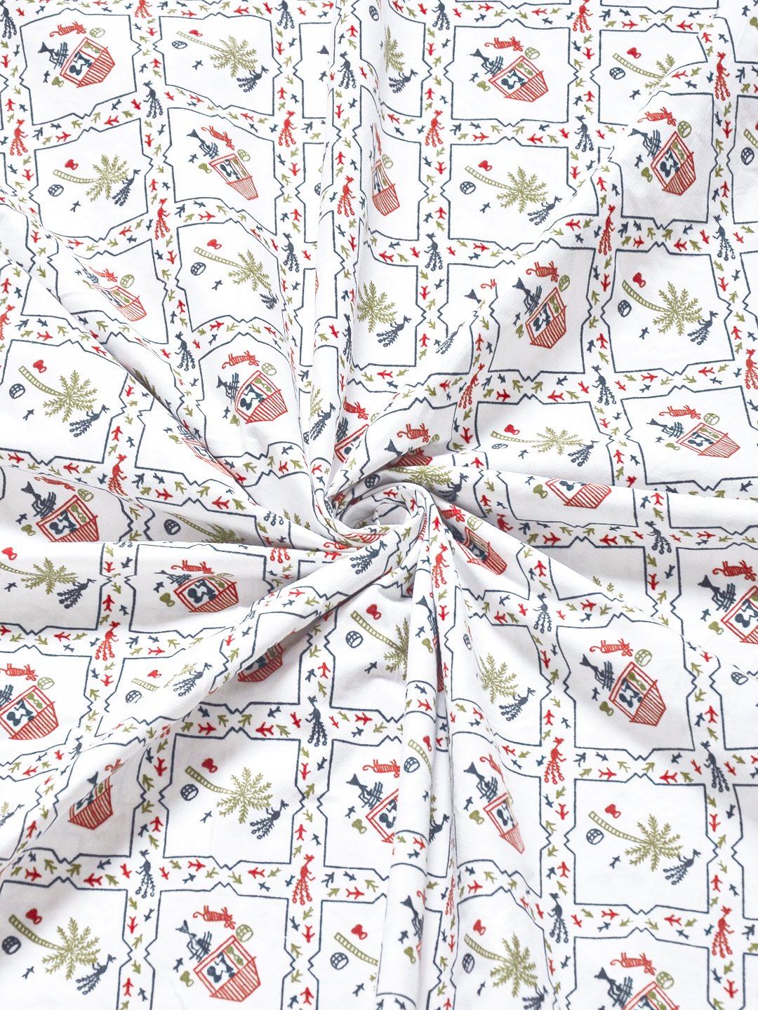 White Floral 300 TC Cotton Blend Single Bedsheet with Pillow Cover