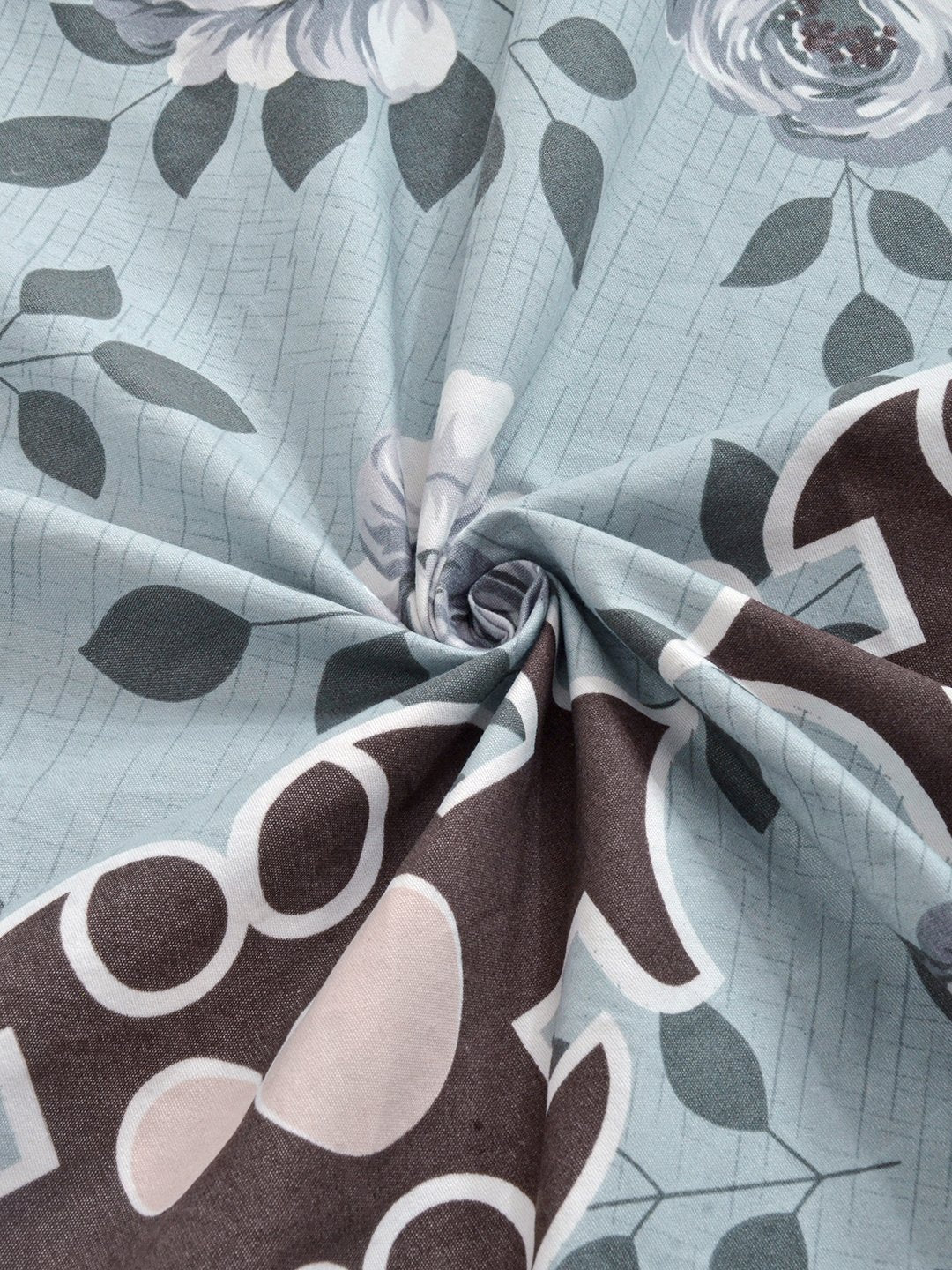 Multi Geometric 300 TC Cotton Blend Single Bedsheet with 2 Pillow Covers