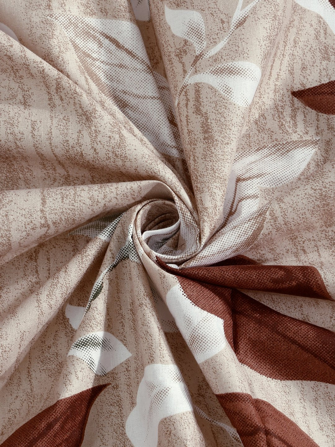 Peach Floral 400 TC Pure Cotton Fitted Double Bedsheet with 2 Pillow Covers