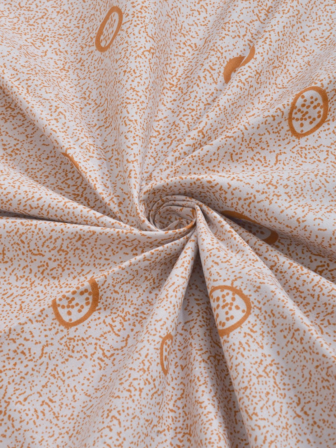 Orange Geometric 300 TC Cotton Blend Single Bedsheet with Pillow Cover