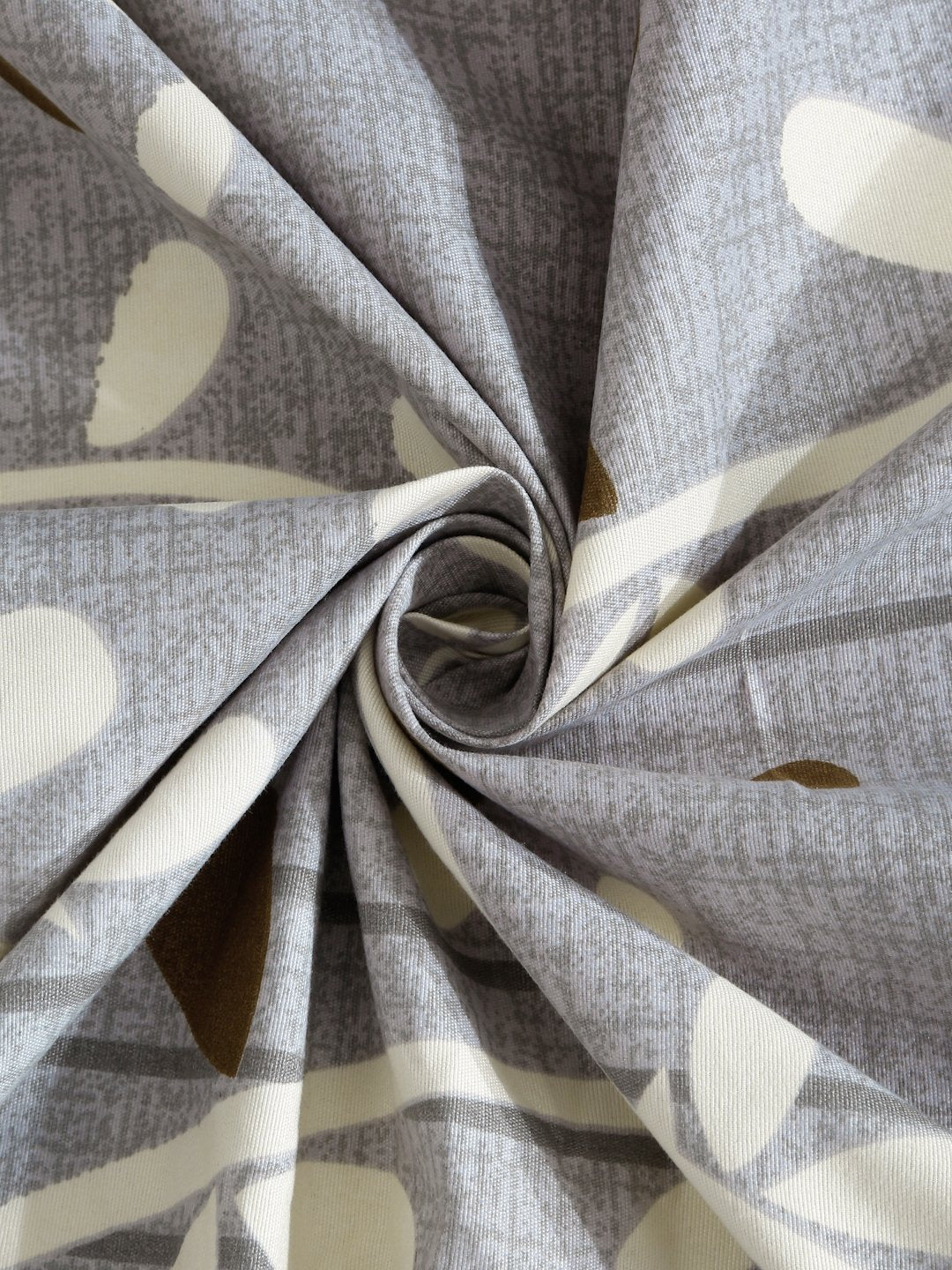 Grey Floral  300 TC Cotton Blend Fitted Double Bedsheet with 2 Pillow Covers