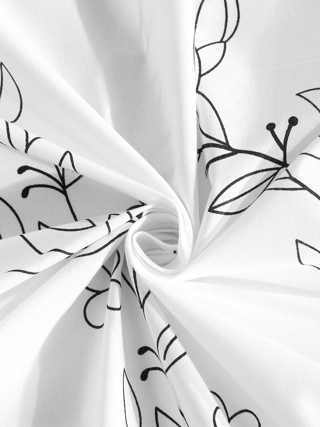 OffWhite Floral 400 TC Pure Cotton Super King Double Bedsheet with 4 Pillow Covers