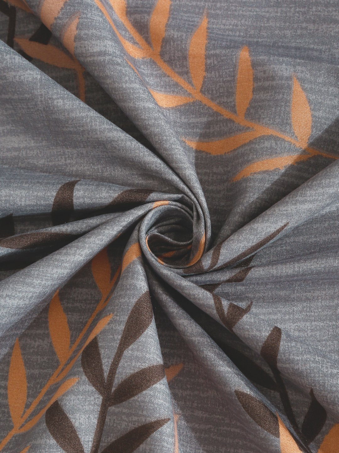 Grey Floral 300 TC Cotton Blend Fitted Single Bedsheet with Pillow Cover