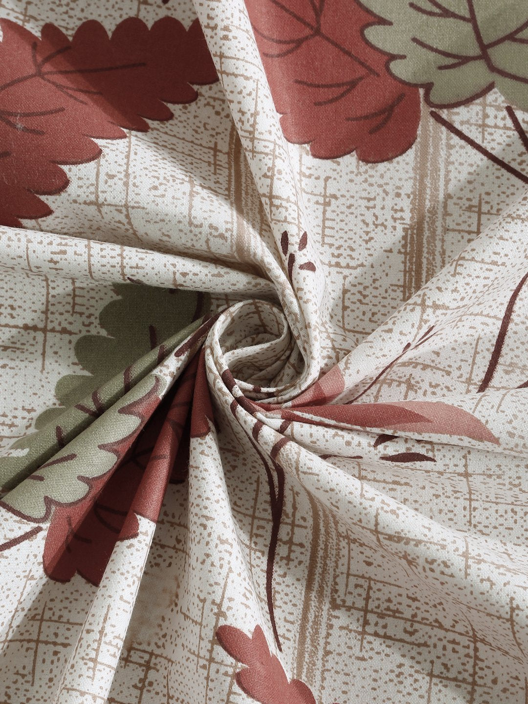 Beige Floral 400 TC Pure Cotton Double Bedsheet with 2 Pillow Covers