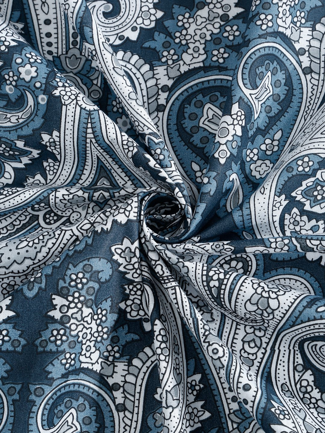 Blue Floral 400 TC Pure Cotton Double Bedsheet in Book Fold Packing