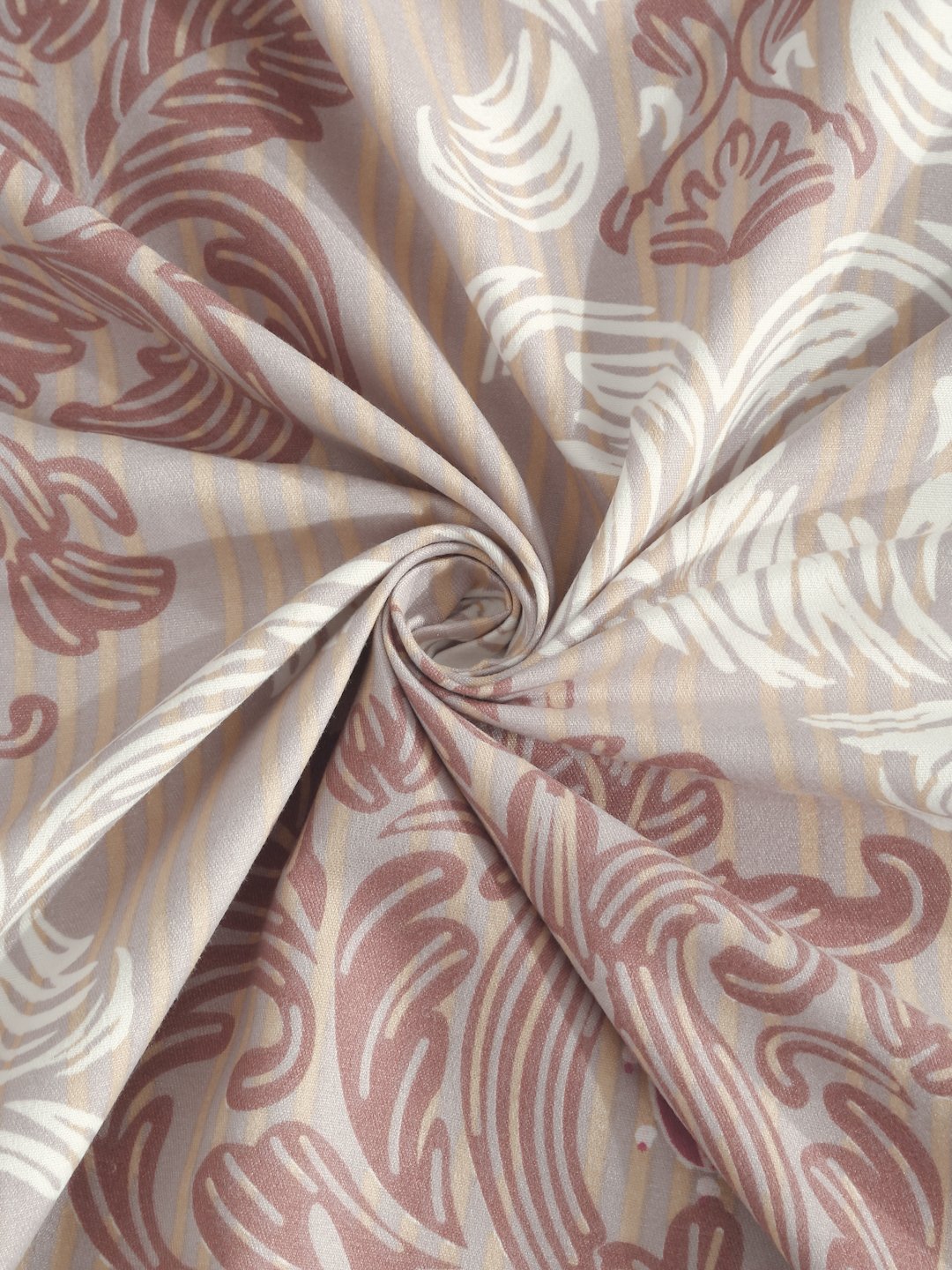 Multi Ethnic Motifs  300 TC Cotton Blend Fitted Double Bedsheet in Book Fold Packing
