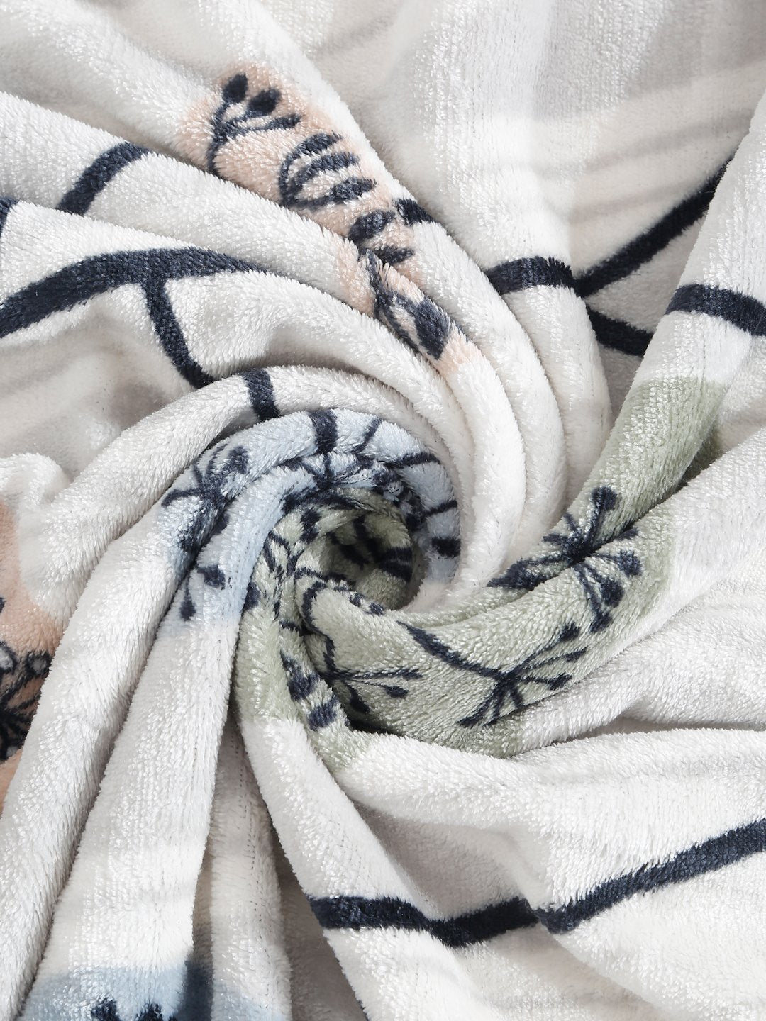 Multicolor Woolen Floral Double Bed Dohar