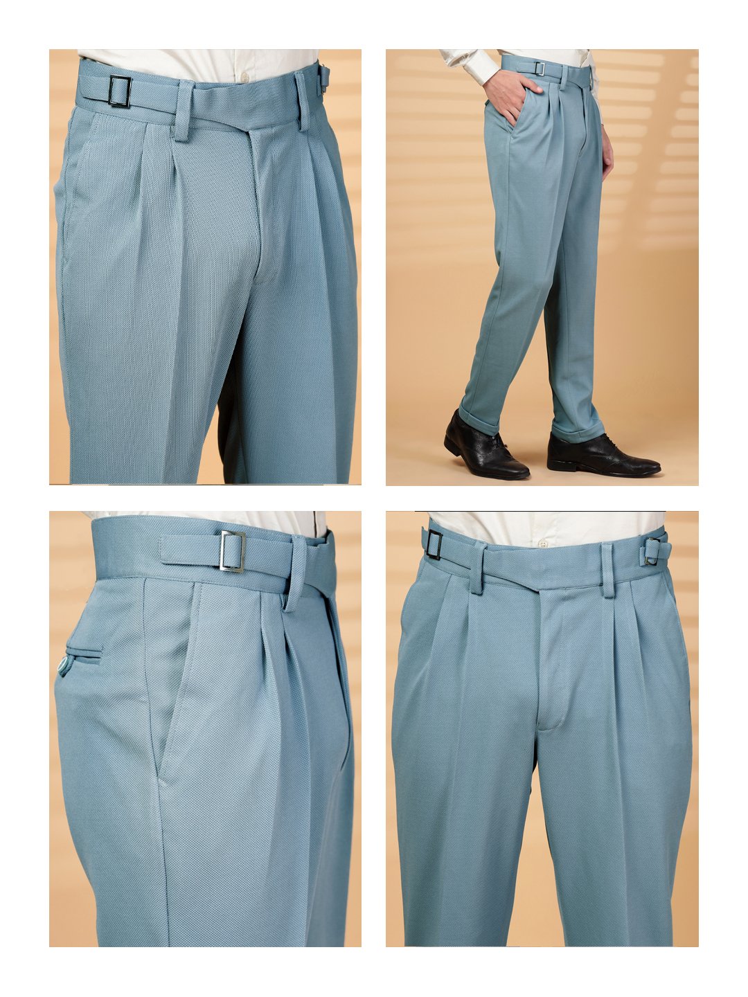 Dark Grey Lycra Cotton Solid Smart Fit Formal Trouser