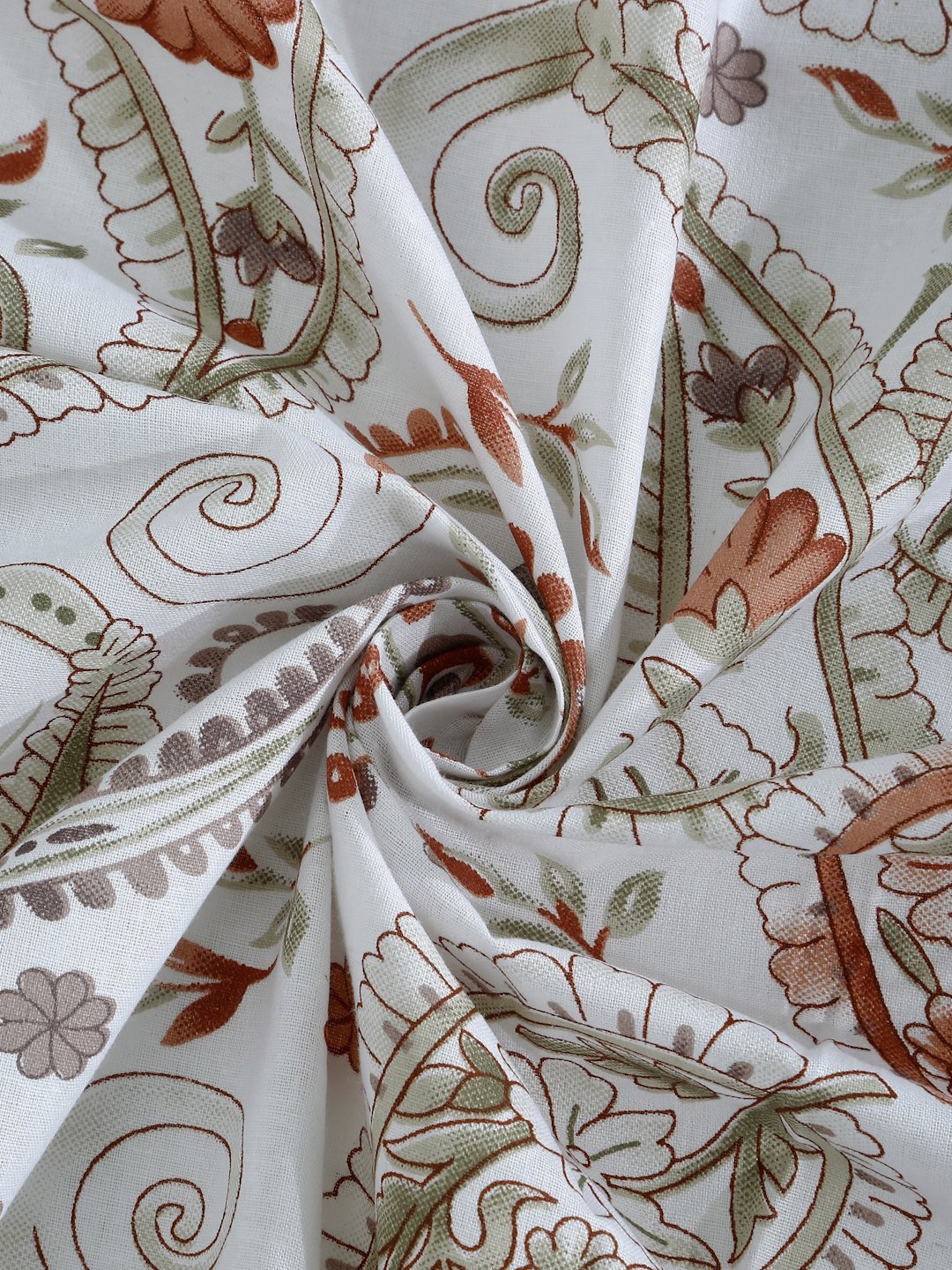 Orange Floral 400 TC Pure Cotton Double Bedsheet with 2 Pillow Covers