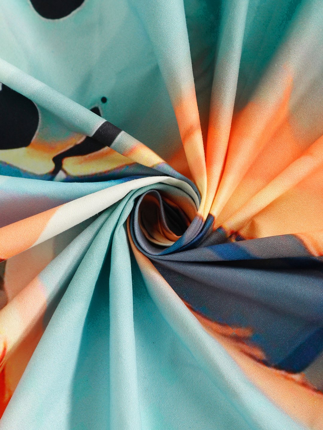 Blue Cartoon Characters 7D King Size Cotton Blend Fitted Double Bedsheet with 2 Pillow Covers