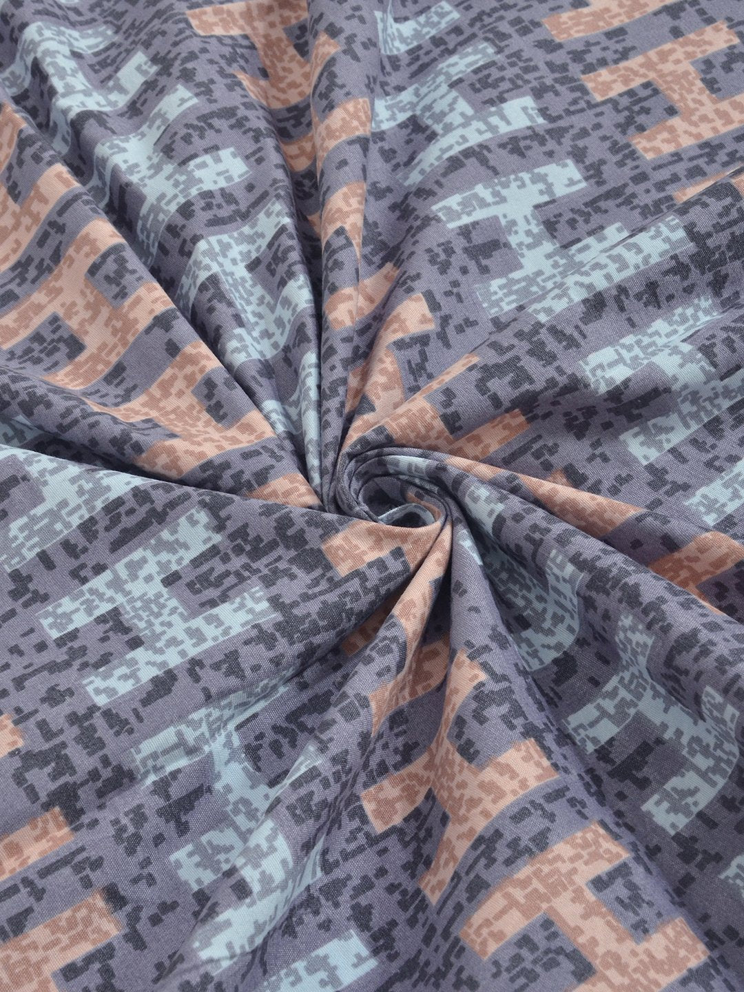 Purple Abstract 300 TC Cotton Blend Single Bedsheet with Pillow Cover
