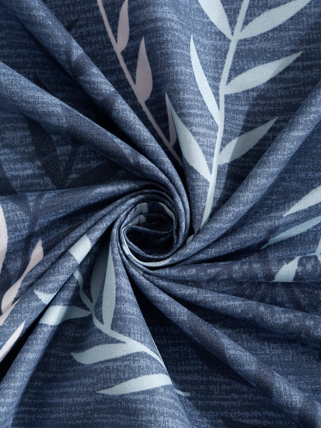 Blue Floral 300 TC Cotton Blend Fitted Double Bedsheet in Book Fold Packing