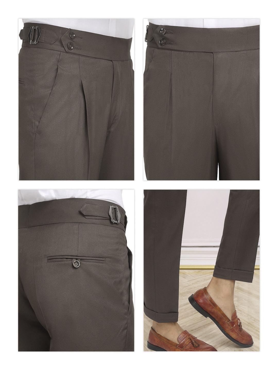 Klotthe Men's Slim Fit Formal Trouser-Brown