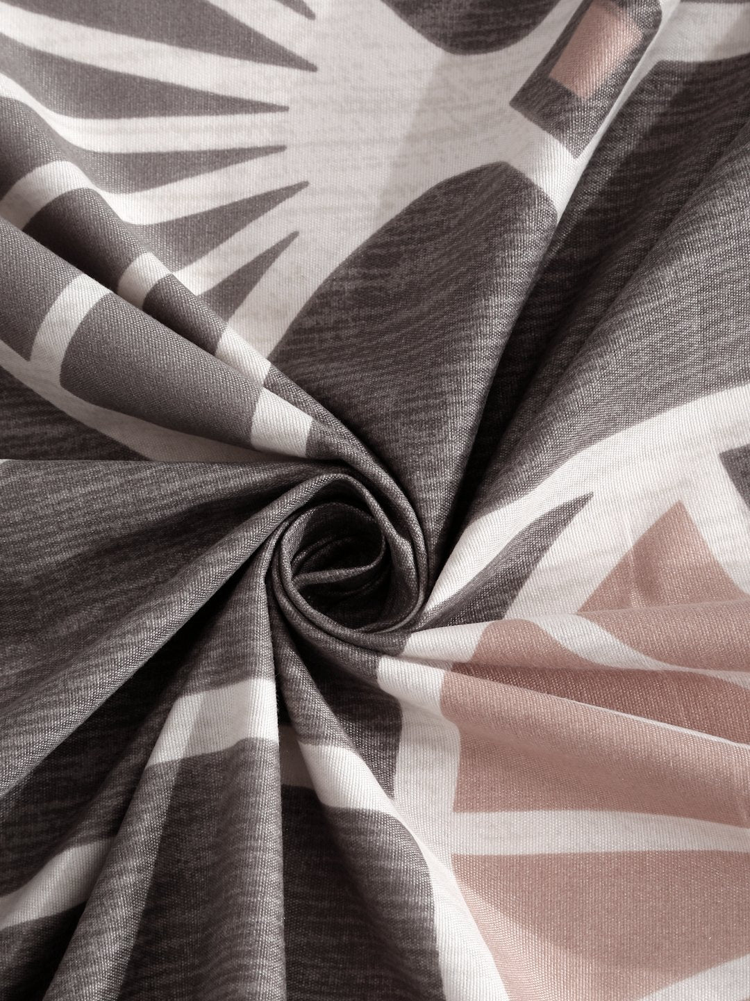 Brown Floral 300 TC Cotton Blend Fitted Single Bedsheet with Pillow Cover