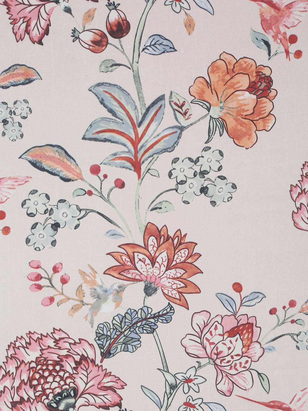 Multi Floral 300 TC Cotton Blend Fitted Single Bedsheet with Pillow Cover