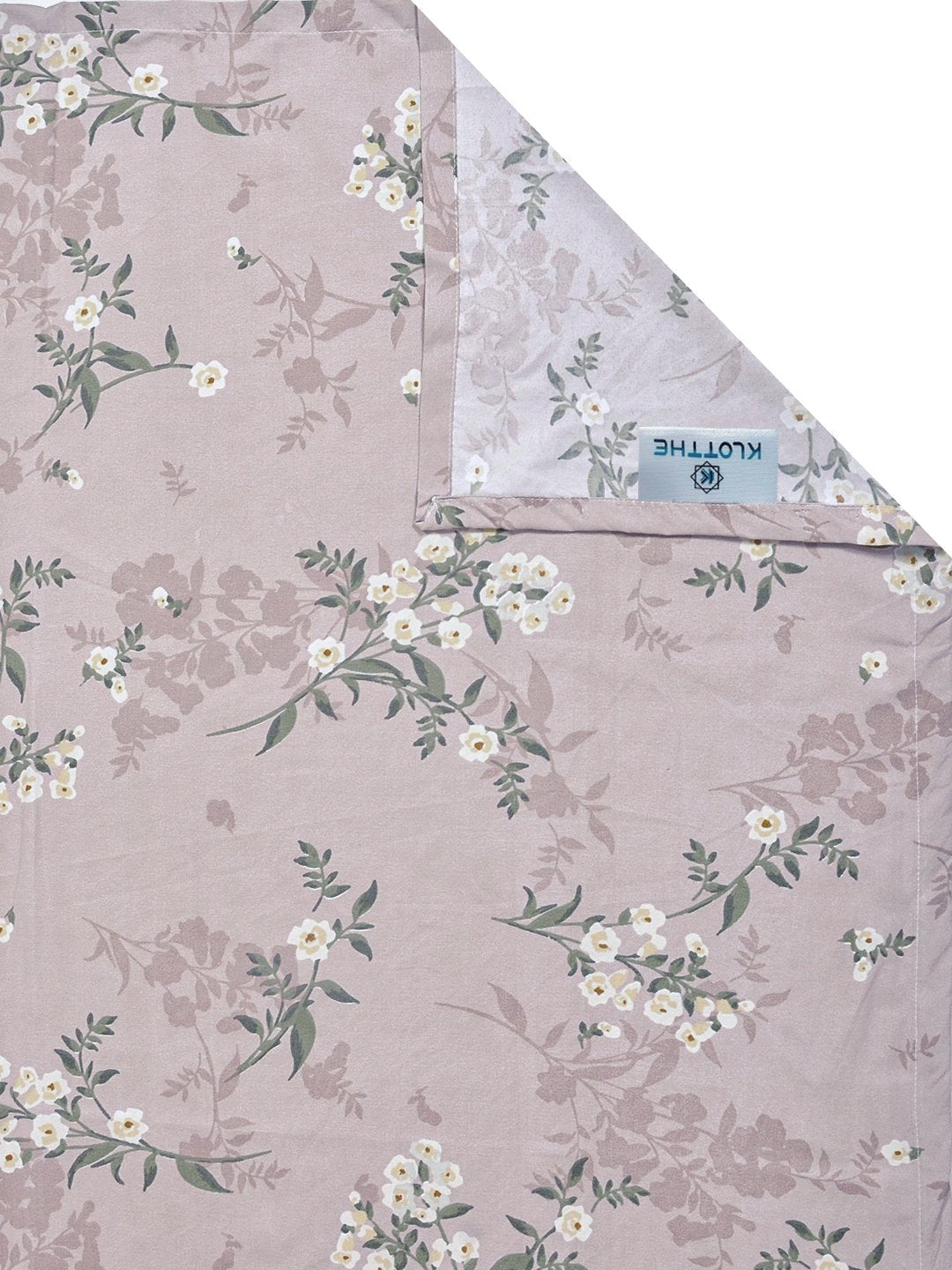 Brown Floral 300 TC Cotton Blend Single Bedsheet with Pillow Cover