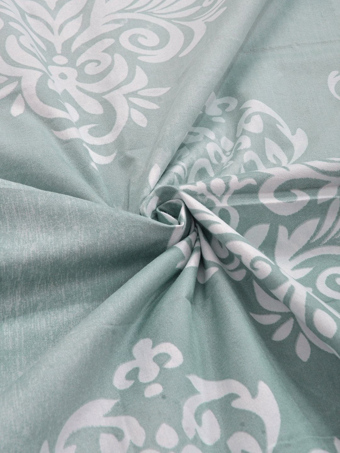 Grey Cotton Blend Floral Double Bed Dohar