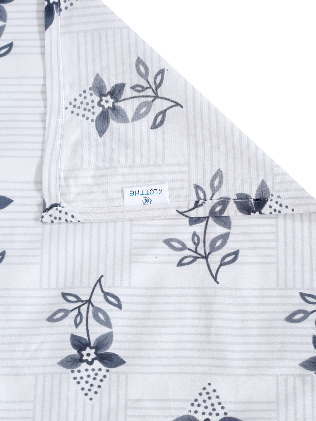 Klotthe White Floral 300 TC Cotton Blend Single Bedsheet Set in Book Fold Packing