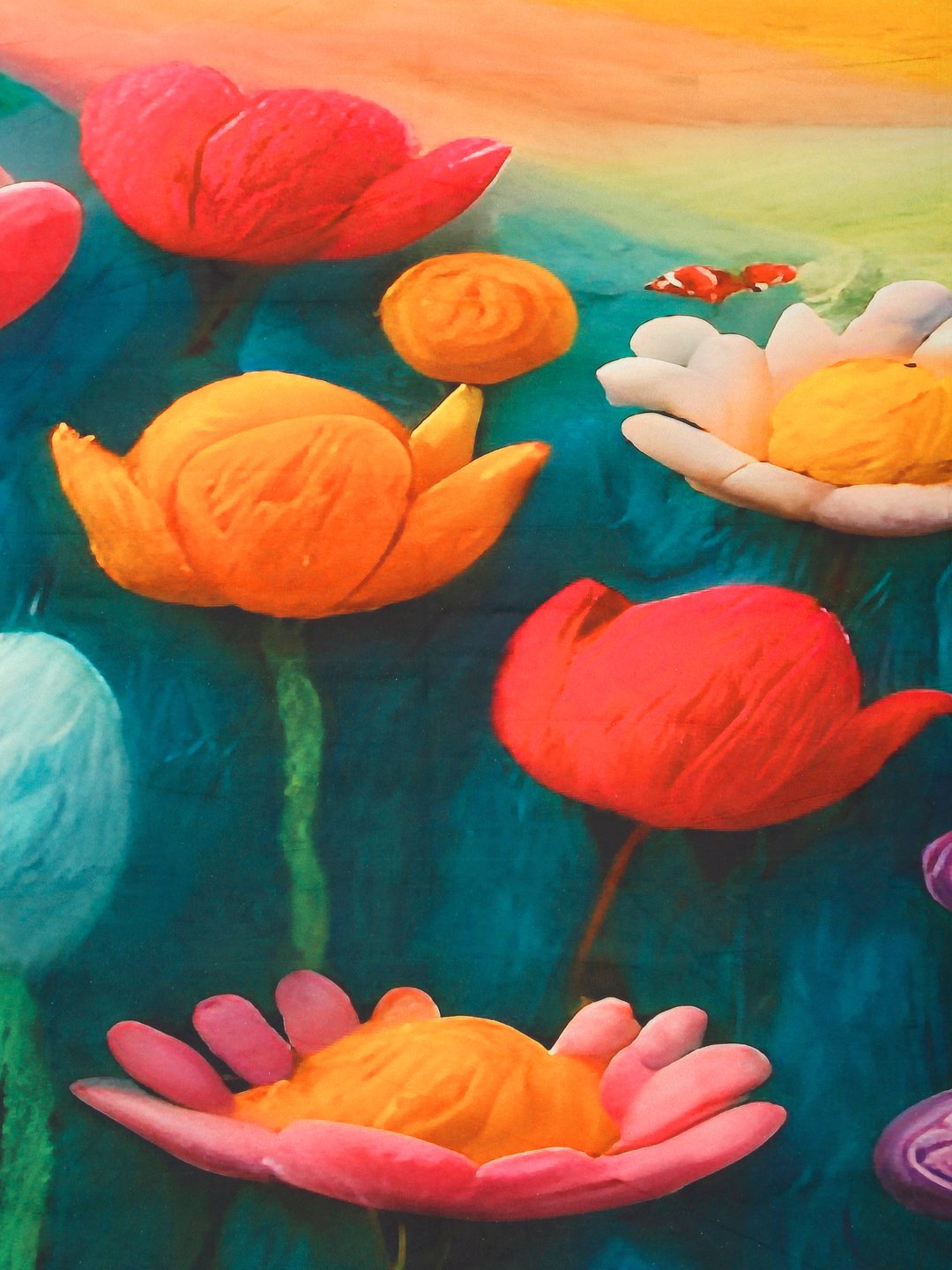 Multi Cartoon Characters 7D King Size Cotton Blend Double Bedsheet with 2 Pillow Covers