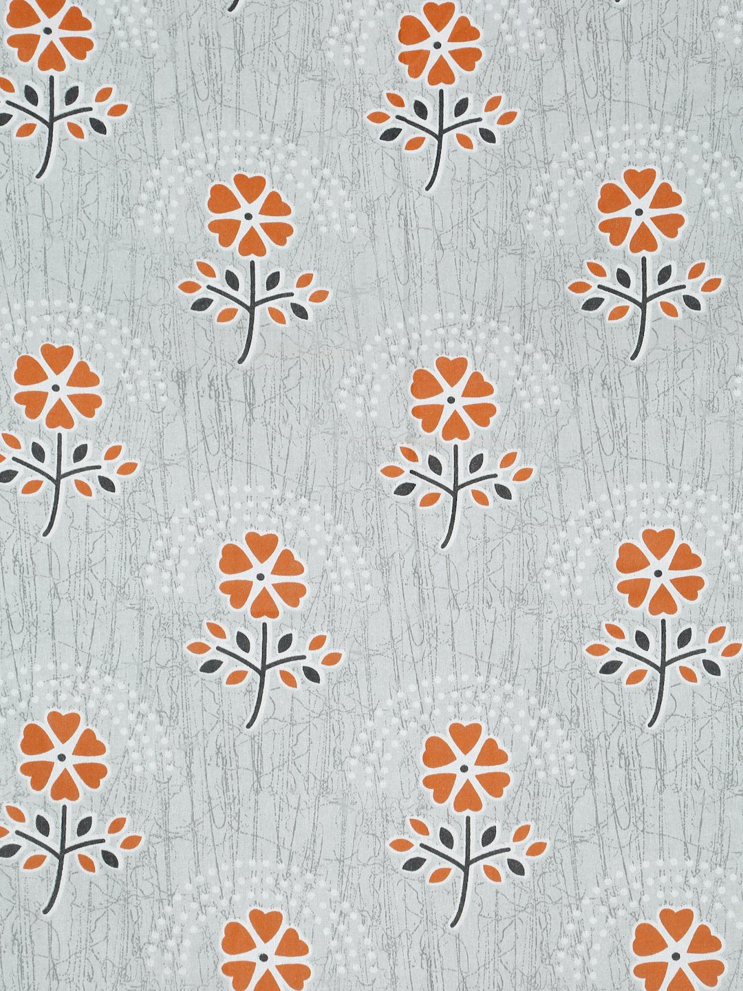 Grey Floral 400 TC Pure Cotton Double Bedsheet with 2 Pillow Covers