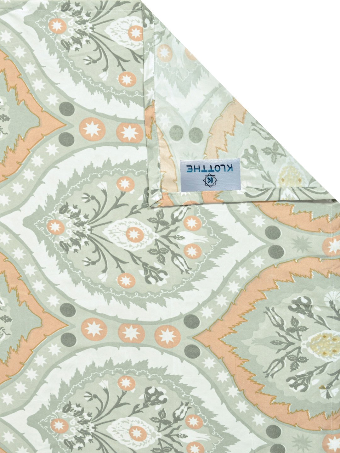 Multi Geometric 300 TC Cotton Blend Single Bedsheet with Pillow Cover