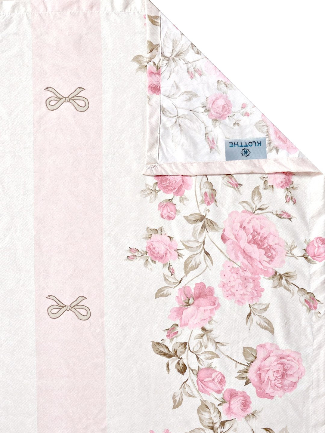 Pink Floral 300 TC Cotton Blend Single Bedsheet with Pillow Cover