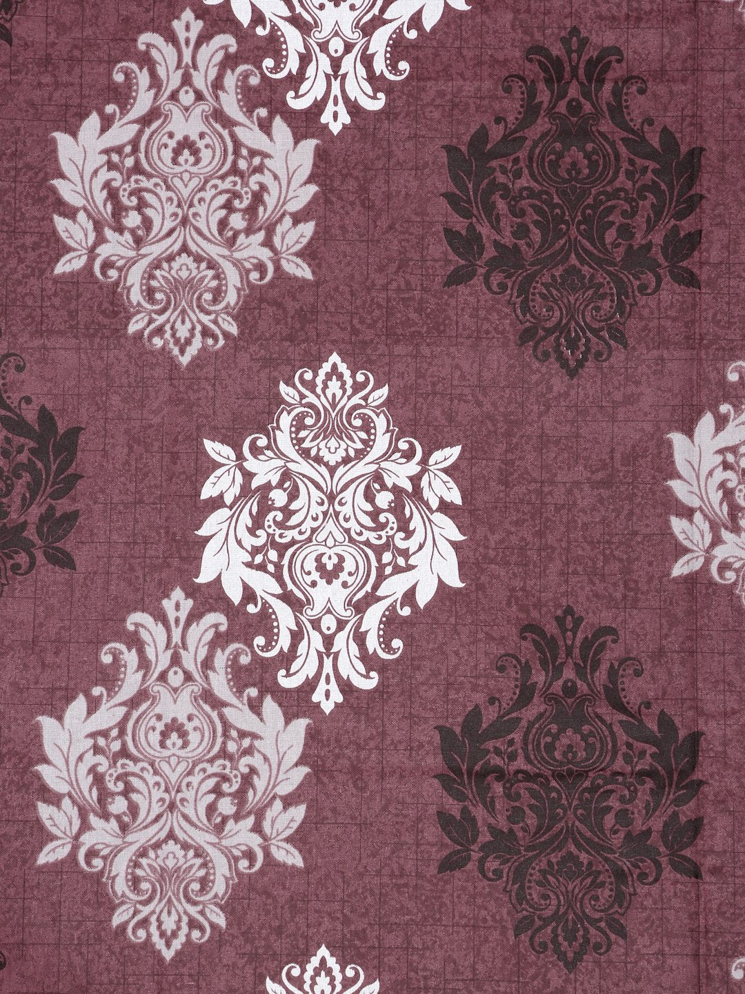 Maroon Floral 400 TC Pure Cotton Fitted Double Bedsheet with 2 Pillow Covers