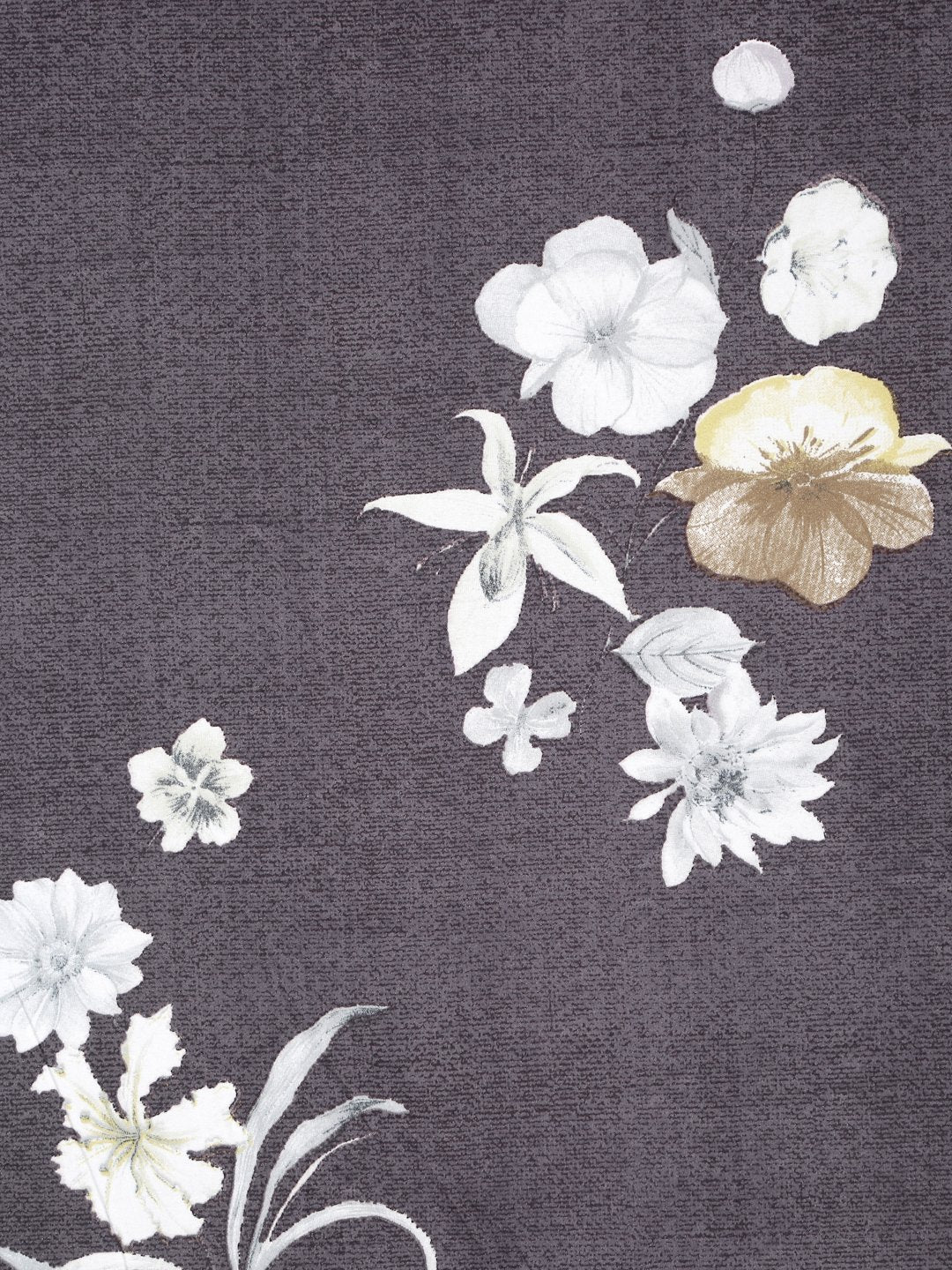 Brown Floral 300 TC Cotton Blend Single Bedsheet with Pillow Cover