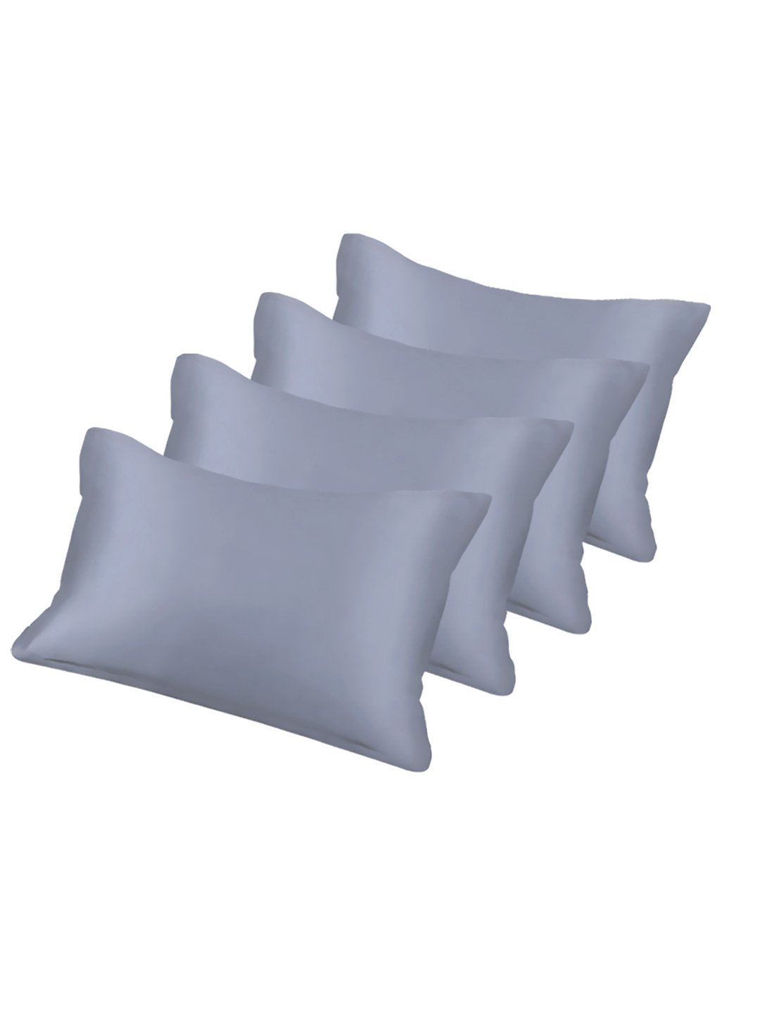 Lavender Solid 300 TC Cotton Blend Fitted Double Bedsheet with 4 Pillow Covers
