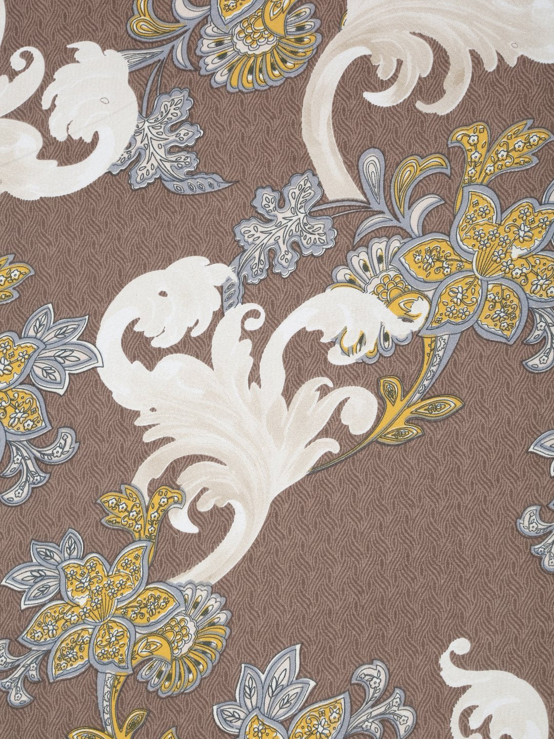 Brown Floral 300 TC Cotton Blend Single Bedsheet Set in Book Fold Packing