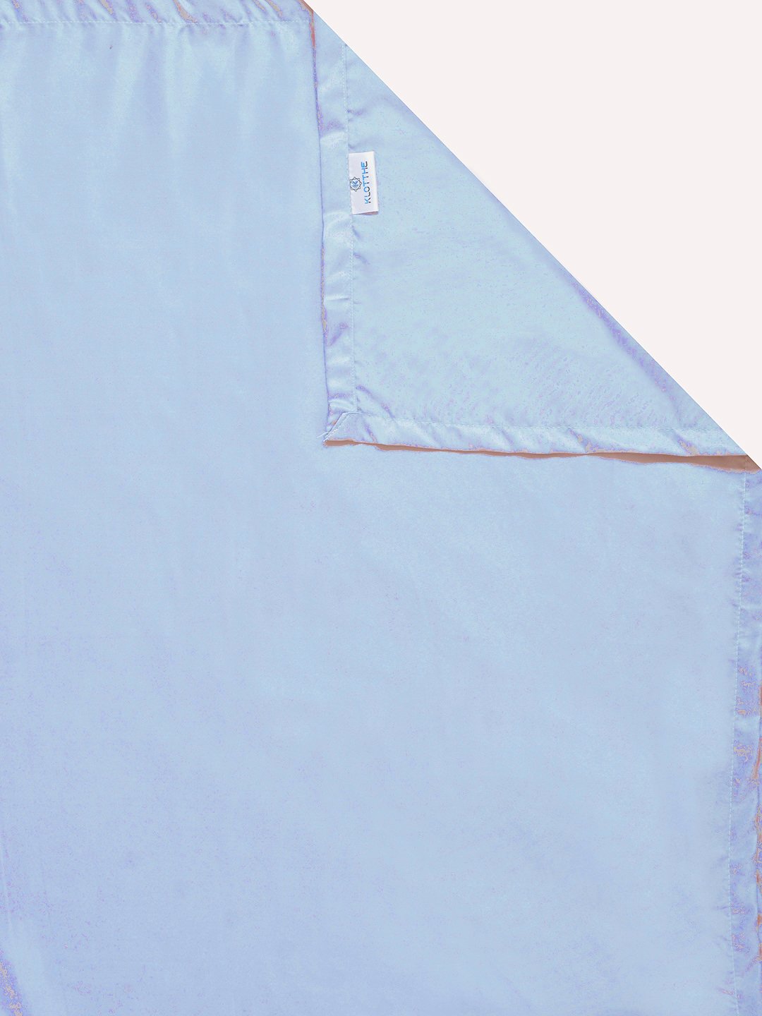 SkyBlue Solid 400 TC Satin Super King Double Bedsheet with 2 Pillow Covers & 2 Cushion Covers