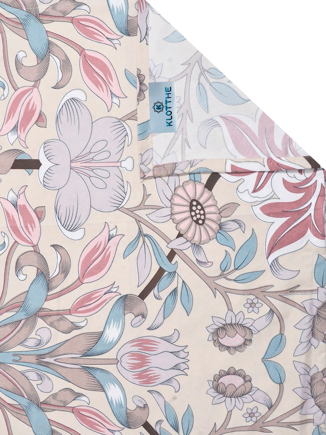 Multi Floral Cotton Blend Double Bedsheet with 2 Pillow Covers