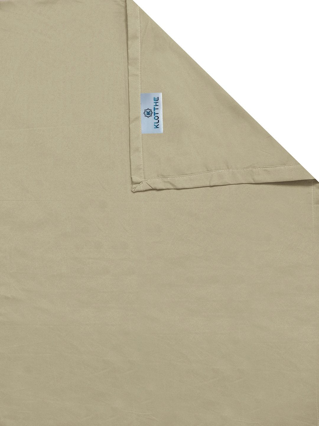 Beige Solid 300 TC Cotton Blend Single Bedsheet with 2 Pillow Covers