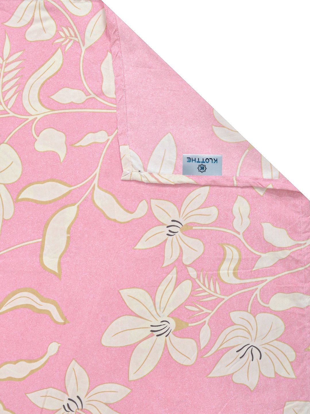 Pink Floral 300 TC Cotton Blend Single Bedsheet with Pillow Cover