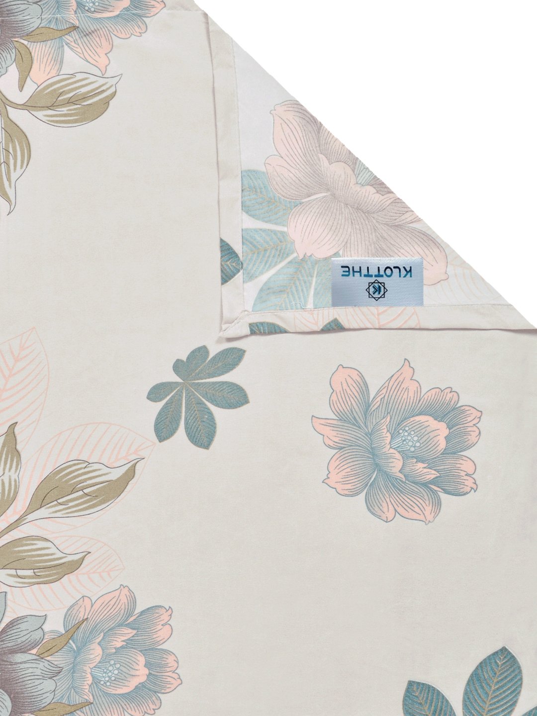 Beige Floral 300 TC Cotton Blend Single Bedsheet with Pillow Cover