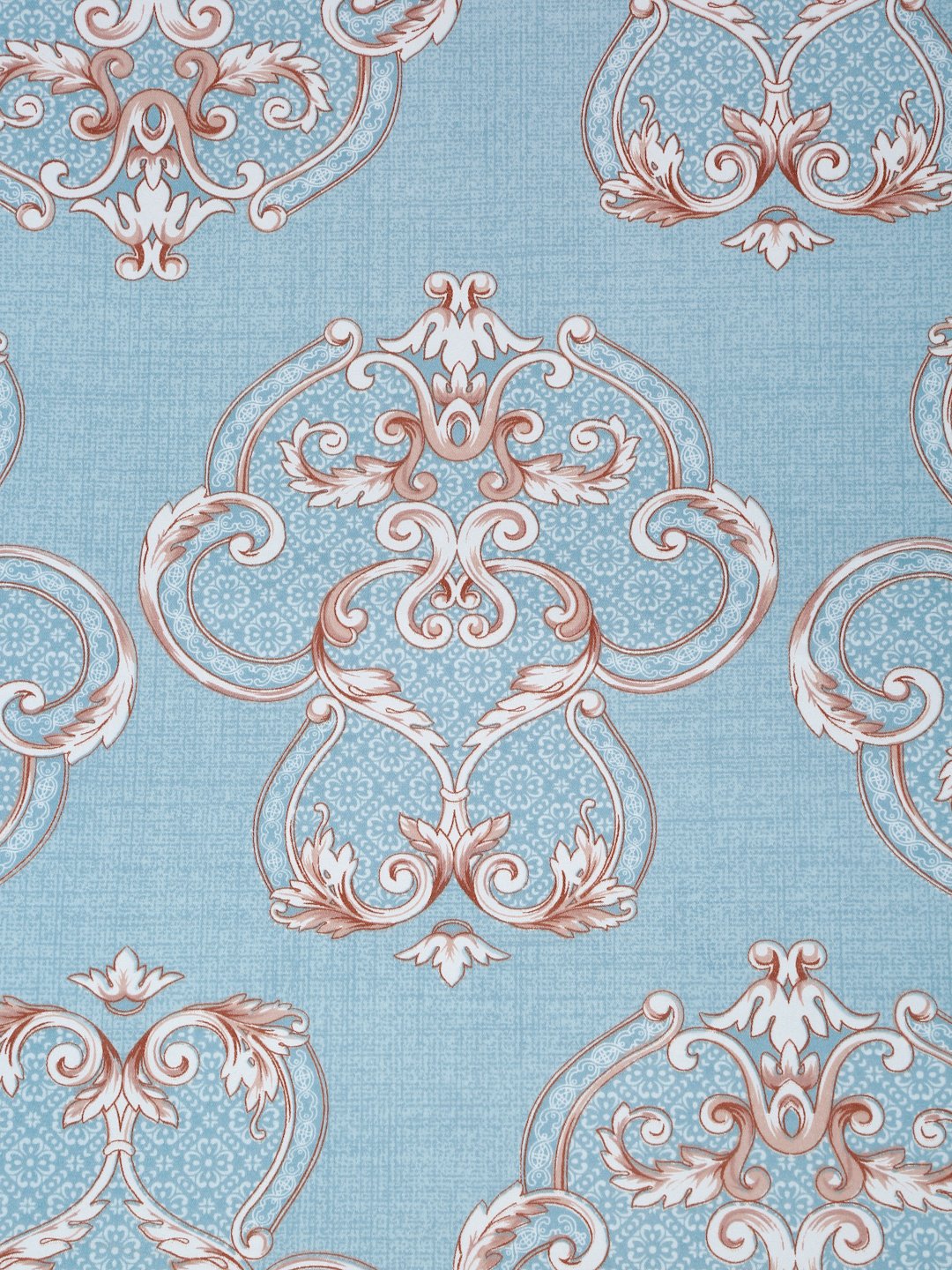 SkyBlue Ethnic Motifs 300 TC Cotton Blend Fitted Single Bedsheet Set in Book Fold Packing