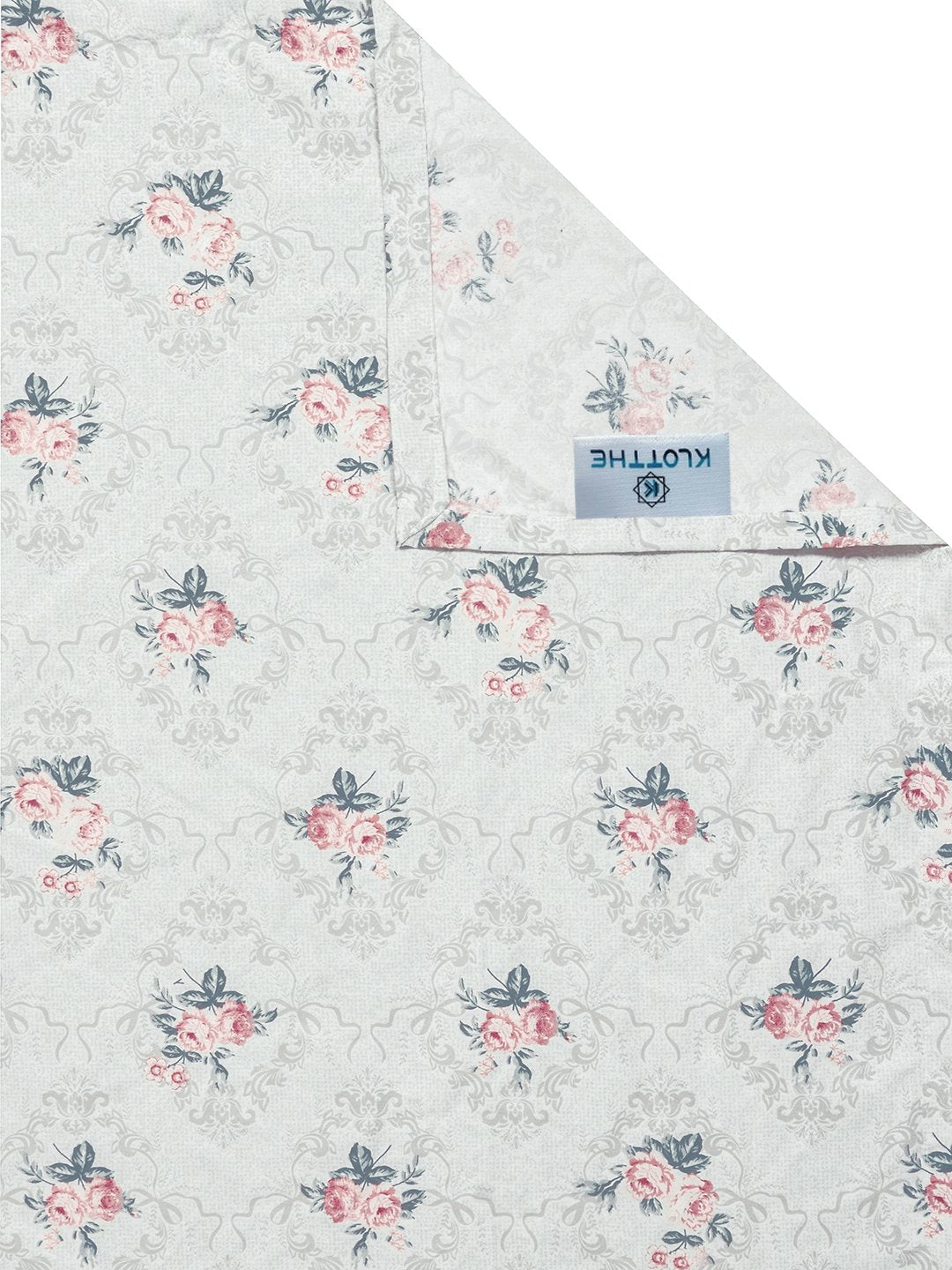 Cream Floral 300 TC Cotton Blend Single Bedsheet with Pillow Cover