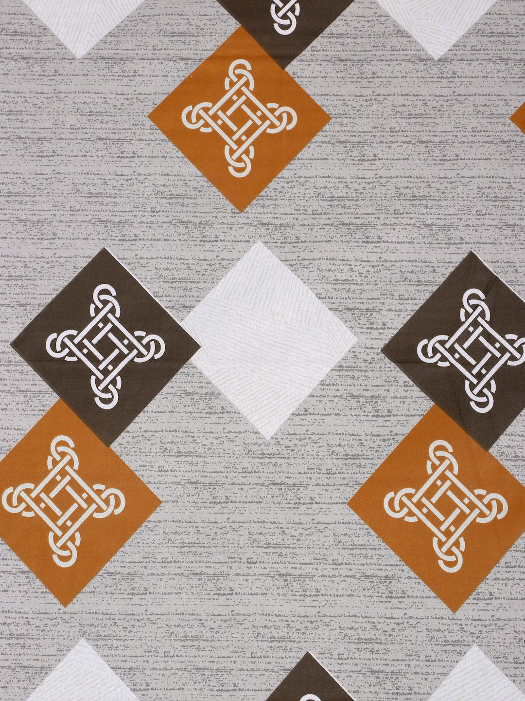 Grey Geometric 400 TC Pure Cotton Double Bedsheet with 2 Pillow Covers