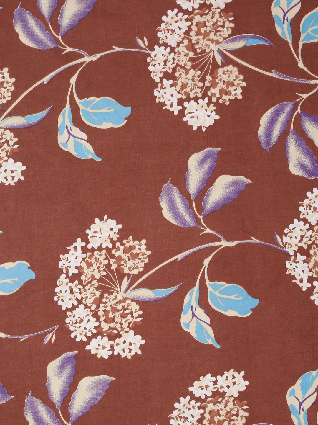 Rust Floral 300 TC Cotton Blend Fitted Double Bedsheet in Book Fold Packing