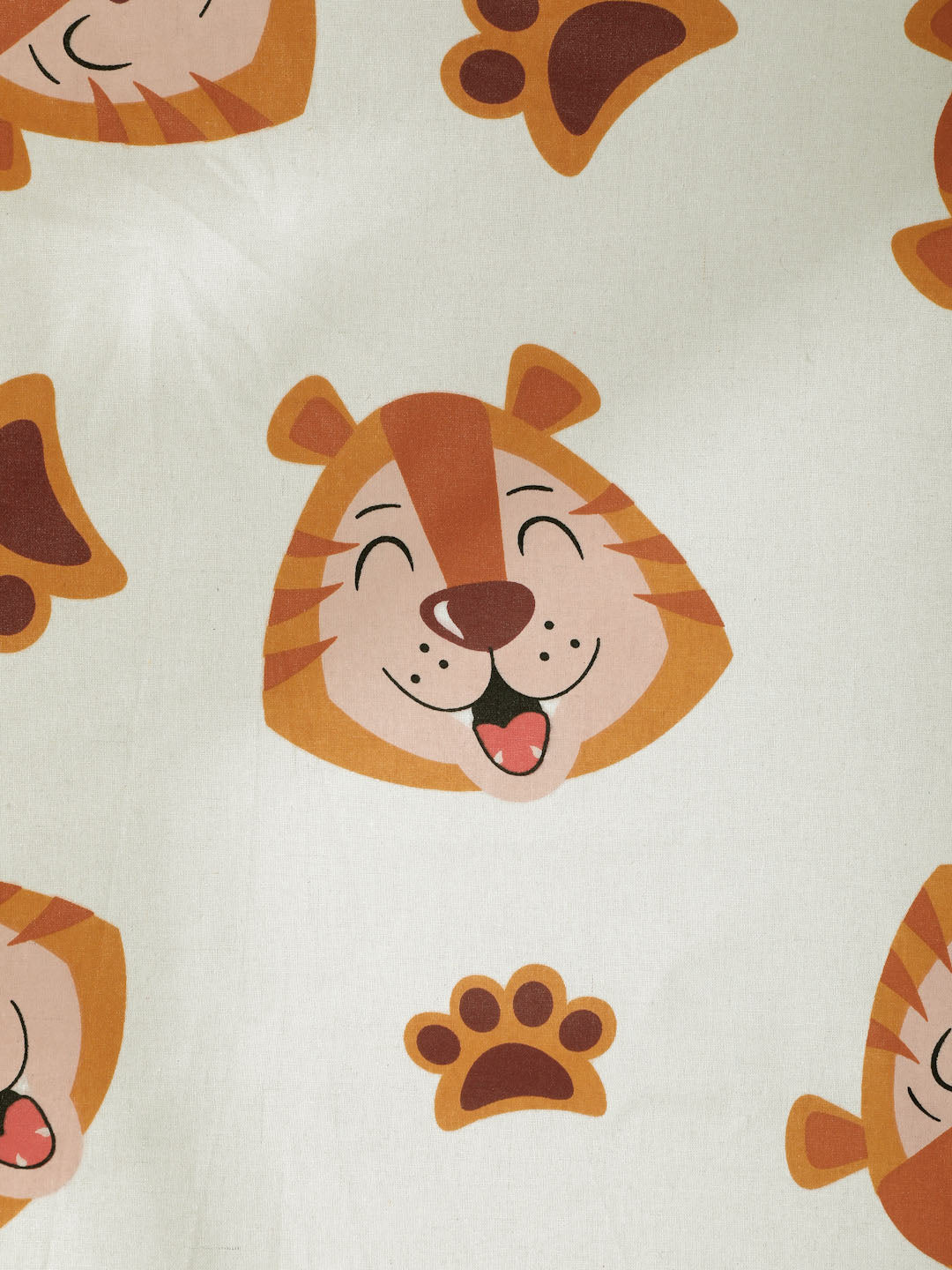 Klotthe Cream Cartoon Characters 400 TC Pure Cotton Double Bedsheet with 2 Pillow Covers
