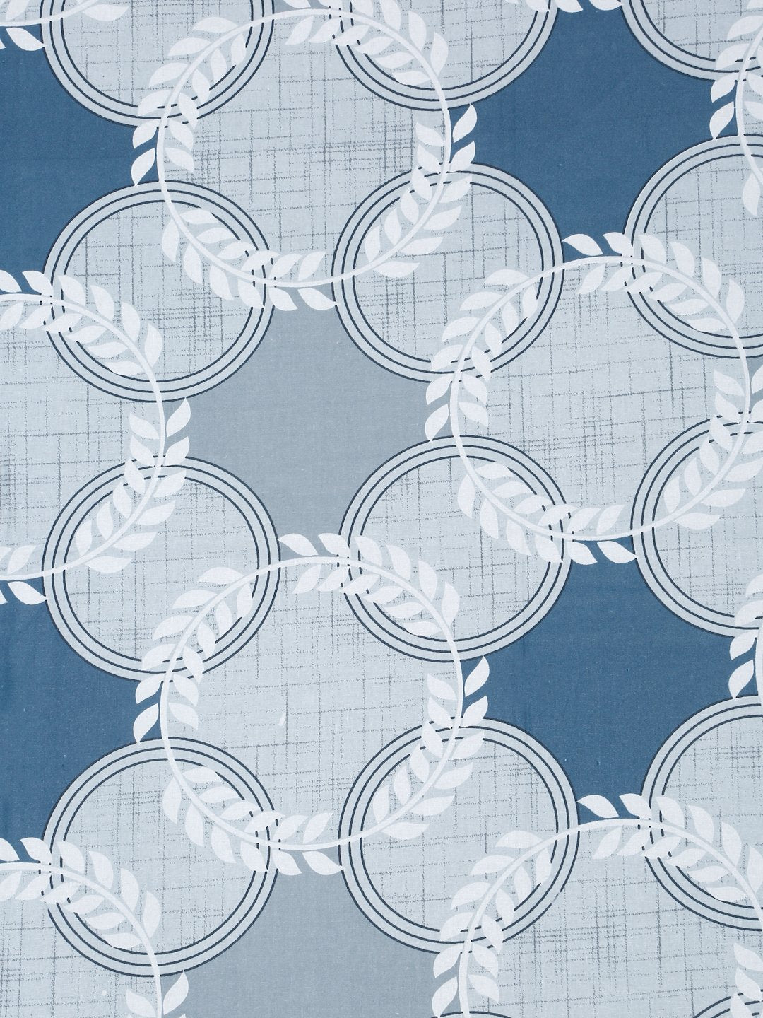 Blue Geometric 400 TC Pure Cotton Double Bedsheet with 2 Pillow Covers