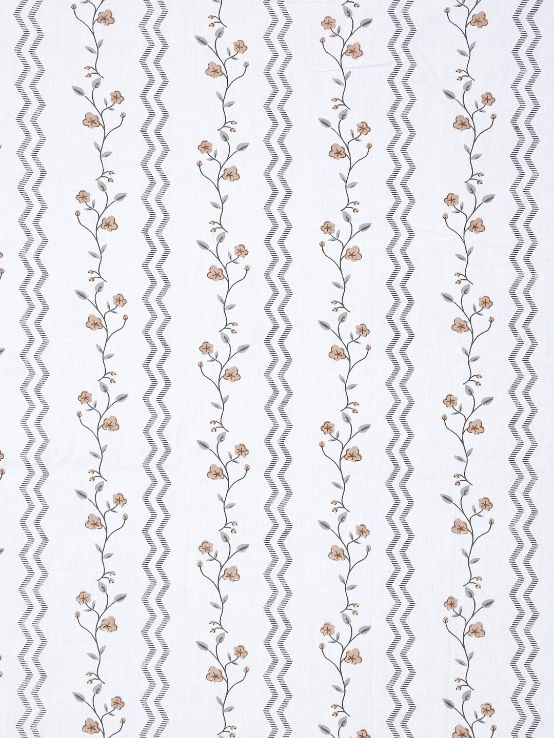 White Floral 400 TC Pure Cotton Super King Double Bedsheet with 2 Pillow Covers