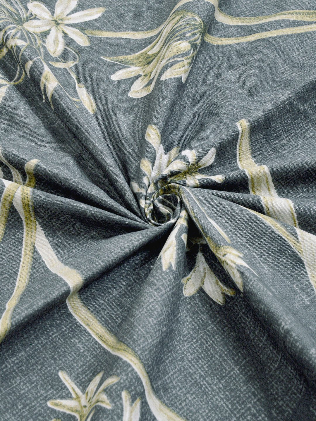 Green Floral Cotton Blend Single Bedsheet with Pillow Cover