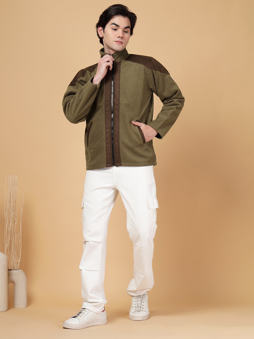 Klotthe Men Brown Heavy Winter Bomber Jacket