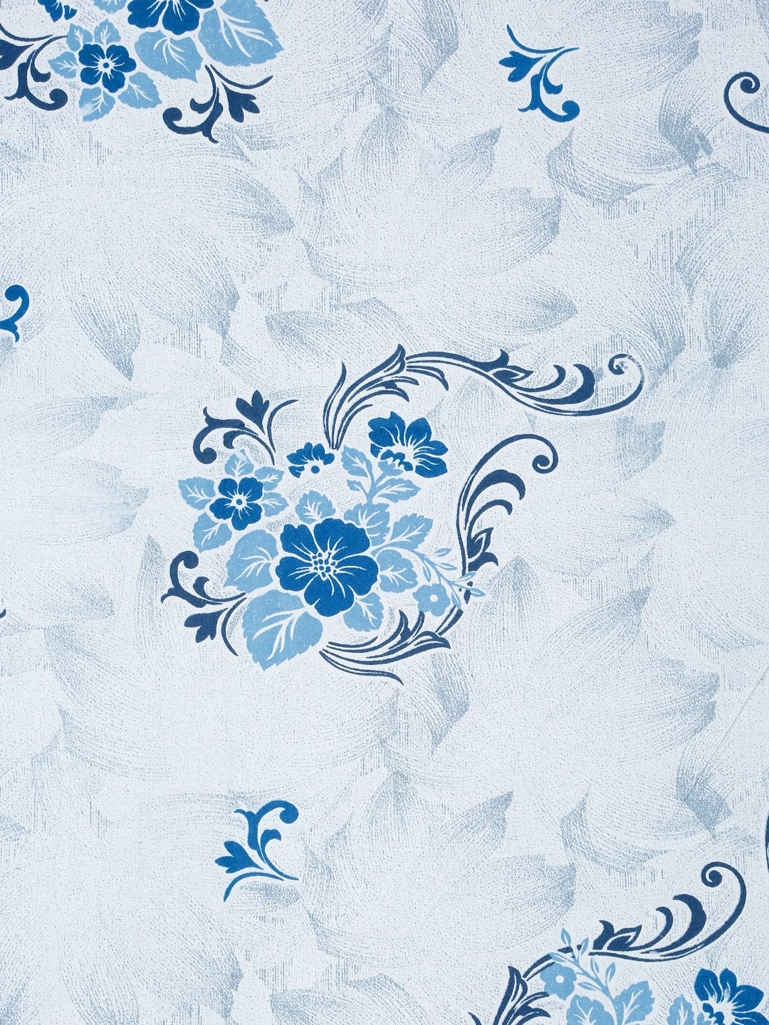 Blue Floral 400 TC Pure Cotton Double Bedsheet with 2 Pillow Covers