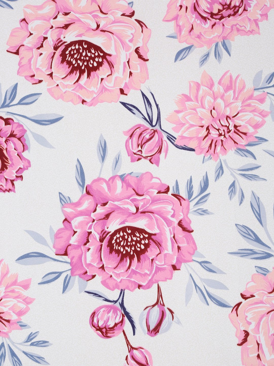Pink Floral 300 TC Cotton Blend Fitted Double Bedsheet in Book Fold Packing
