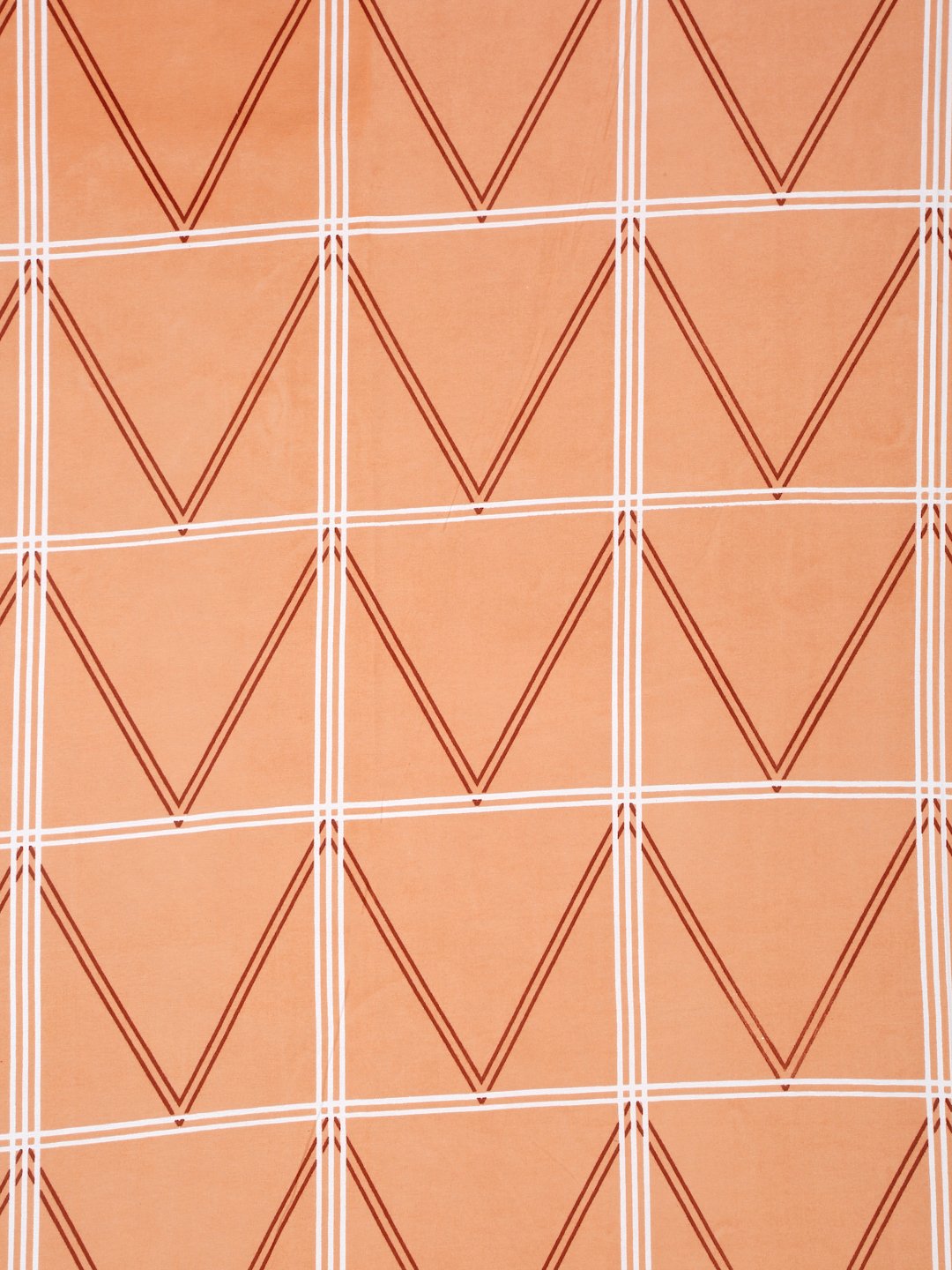 Orange Geometric 300 TC Cotton Blend Double Bedsheet in Book Fold Packing
