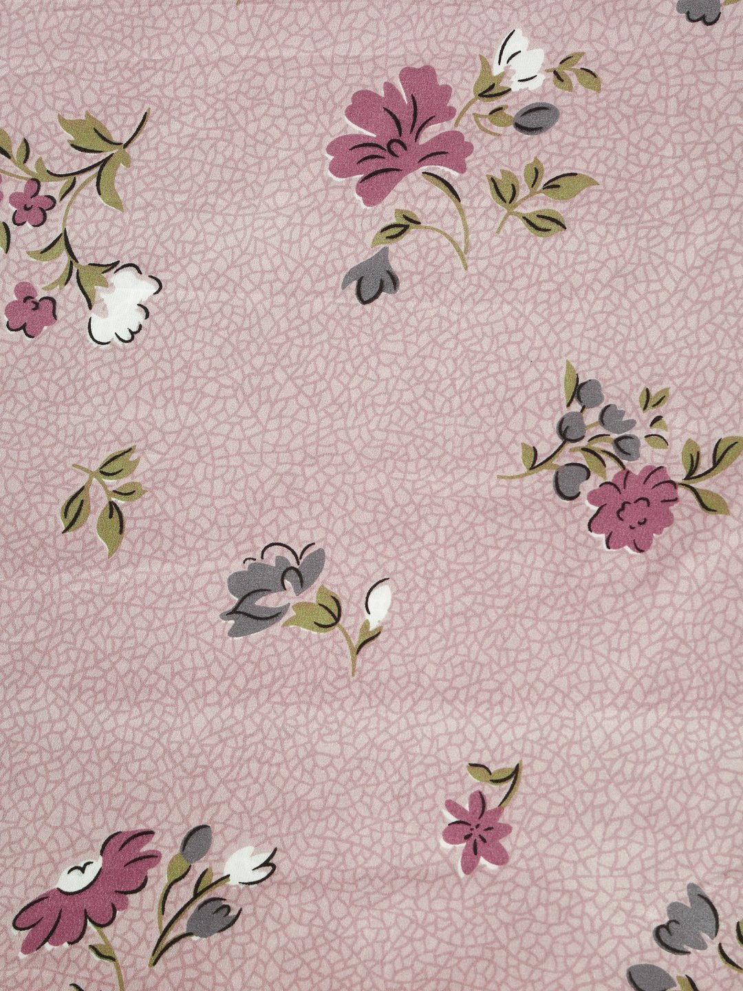 Pink Cotton Blend Floral Double Bed Dohar