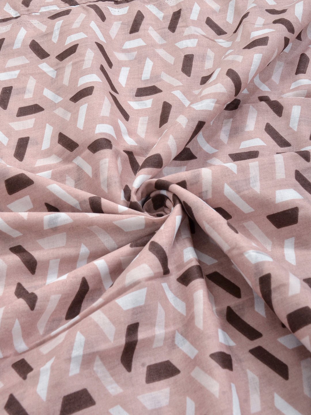 Pink Pure Cotton Geometric Double Bed Dohar
